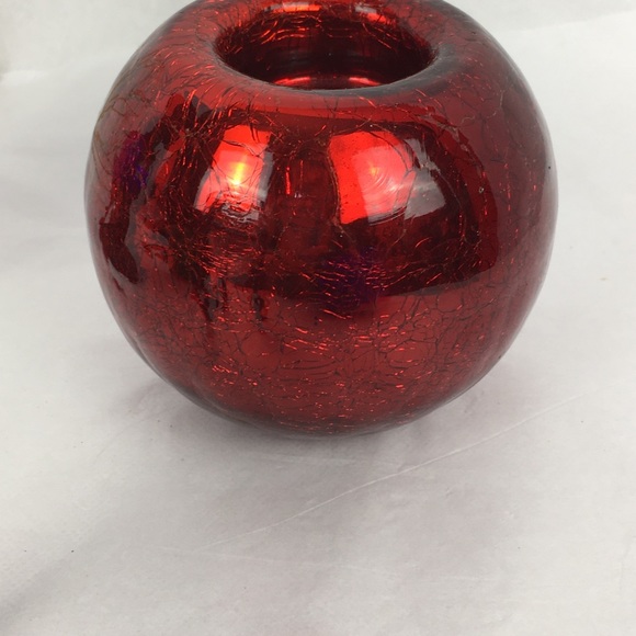 Red Green Blue & Clear Glass Candle Holders - Picture 4 of 7